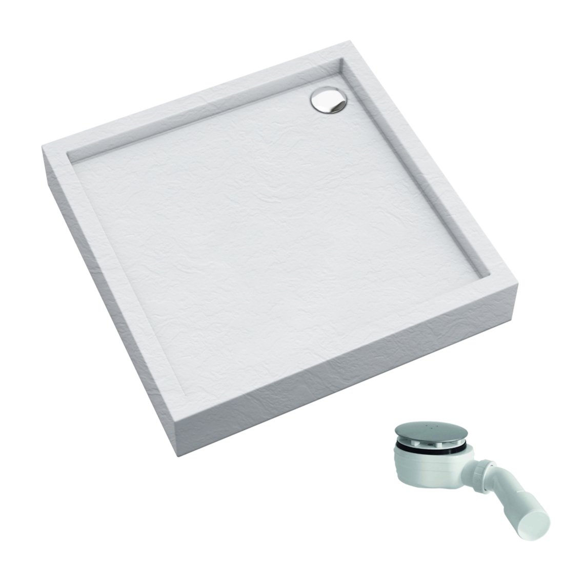Schedline Favory Plus White Stone vierkante douchebak 90x90 cm wit 3ST.F1K-9090/B/ST