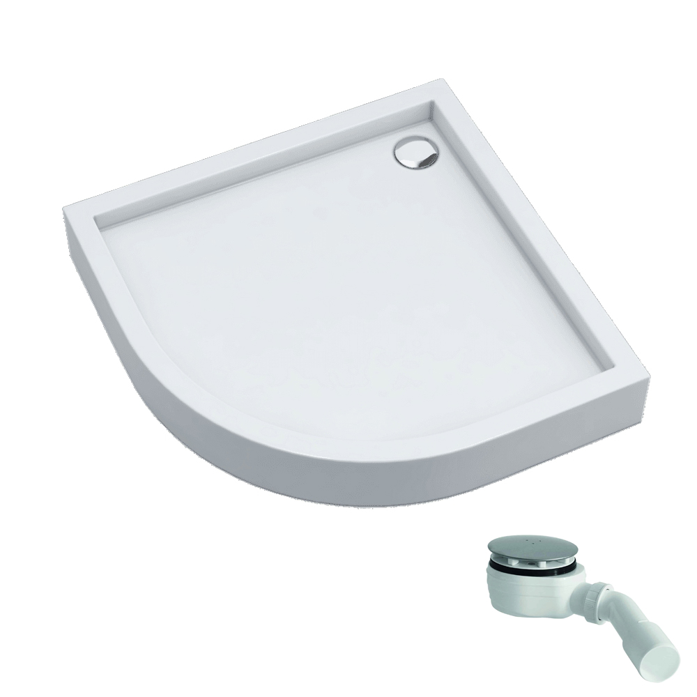 Schedline Favory Plus White Stone halfronde douchebak 80x80 cm wit 3ST.F1O-8080/B/ST