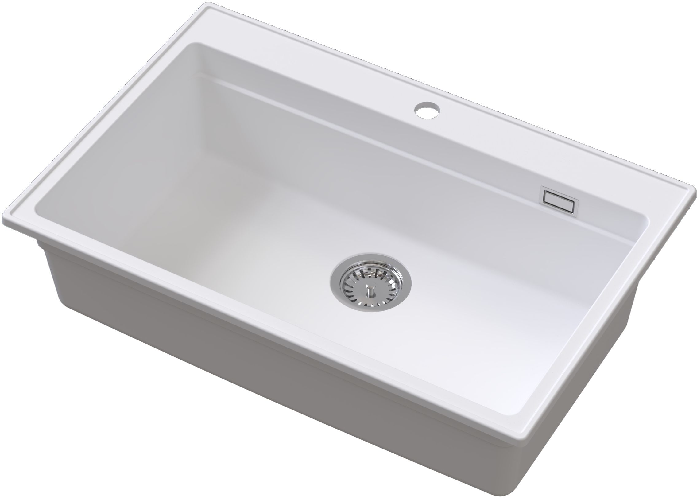 Ruvetti Absol 80 granieten spoelbak met lekbak 76x50 cm wit 3001AB_WH80_W
