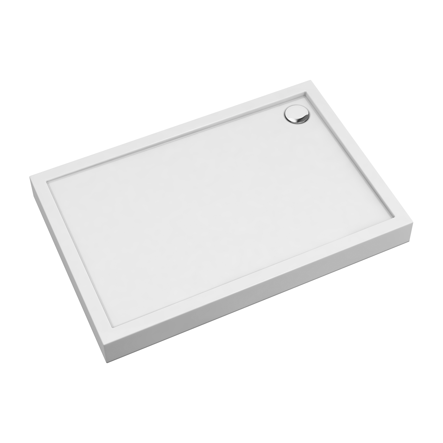 Omnires Camden rechthoekige douchebak 100x80 cm wit CAMDEN80-100-PBP