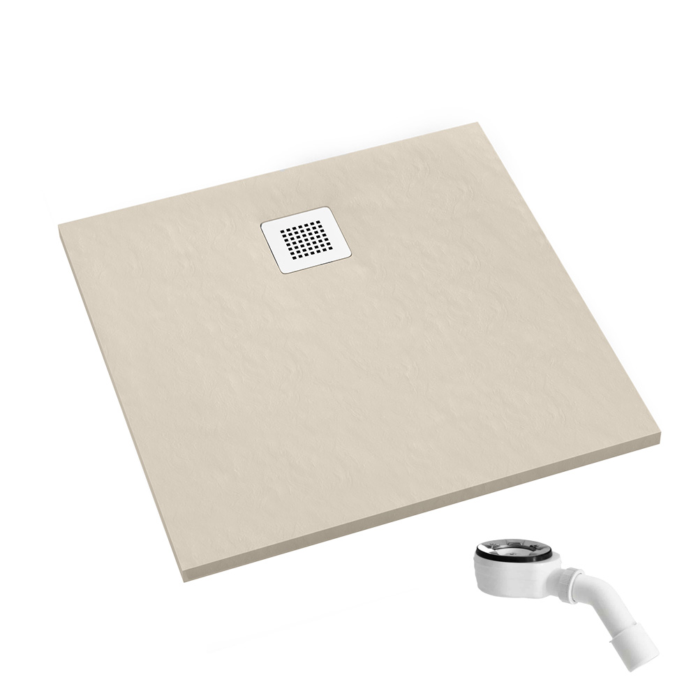 Schedpol Kalait Cashmere Stone vierkante douchebak 80x80 cm beige 3.3200/PK/ST-M2