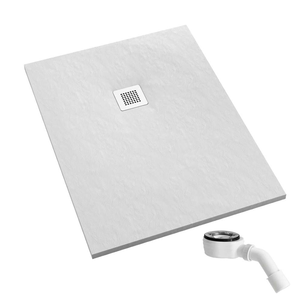 Schedpol Kalait White Stone rechthoekige douchebak 180x80 cm wit 3.3114/B/ST-M2
