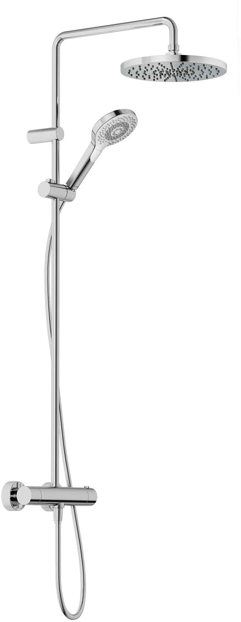 Kludi Dual Shower System doucheset wand met thermostaat met regendouche chroom 6906705-81
