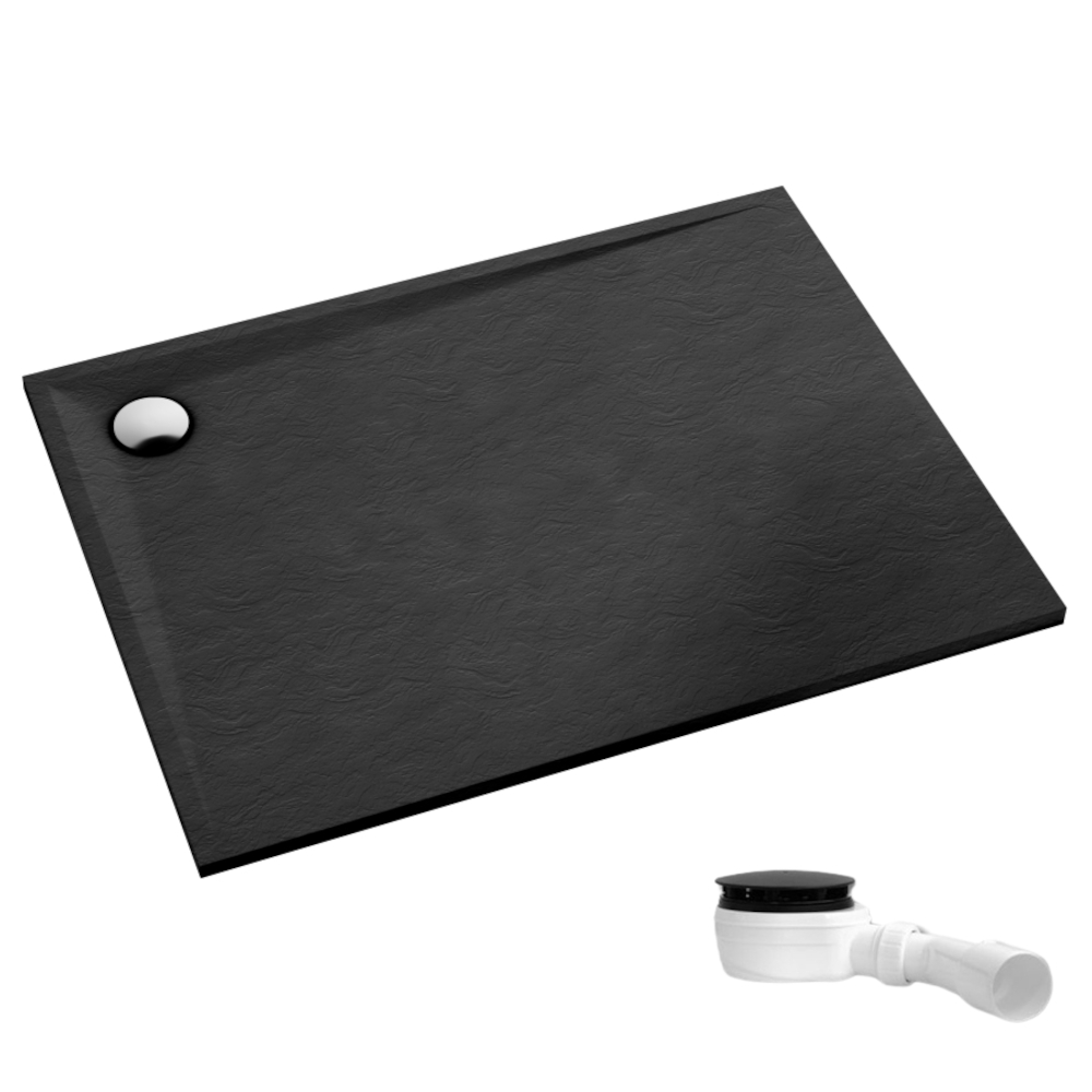 Schedpol Etrusco Black Stone rechthoekige douchebak 140x90 cm zwart 3.471/C/ST