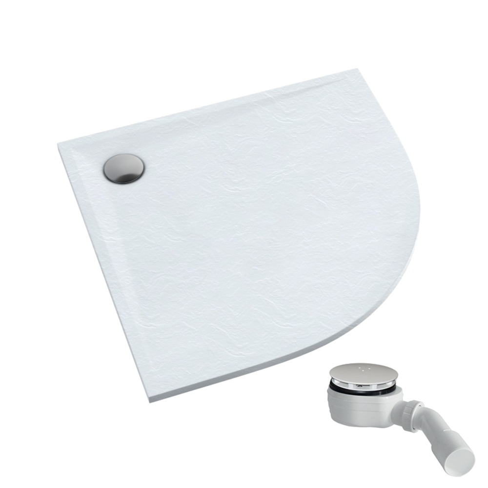 Schedpol Etrusco White Stone halfronde douchebak 80x80 cm wit 3.463/B/ST