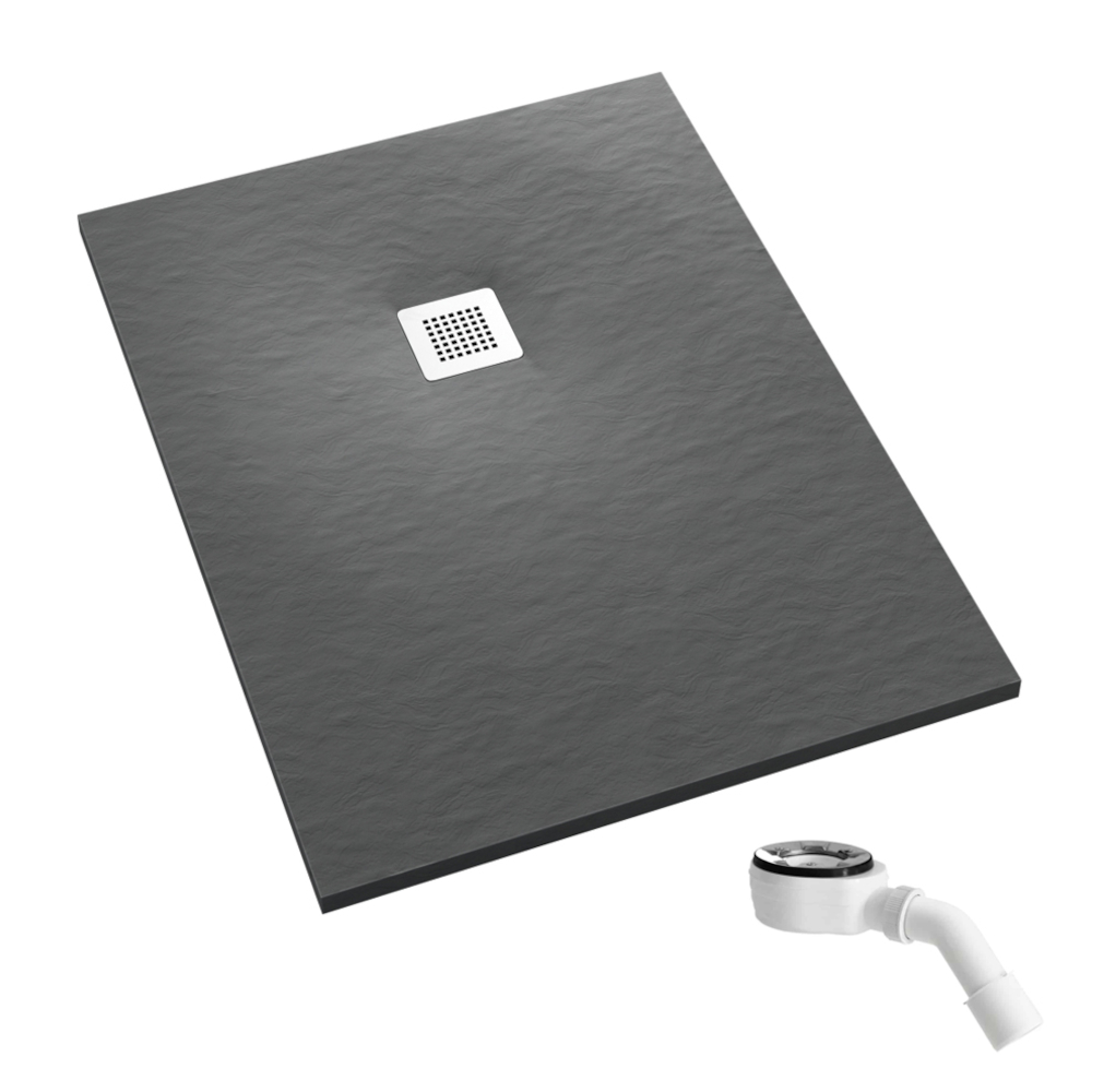 Schedpol Kalait Grey Stone rechthoekige douchebak 120x90 cm grijs 3.3117/S/ST-M2
