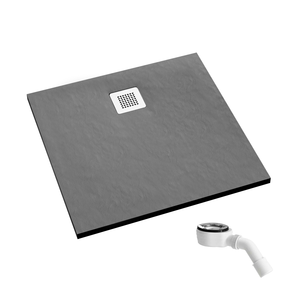 Schedpol Kalait Grey Stone vierkante douchebak 100x100 cm grijs 3.3202/S/ST-M2