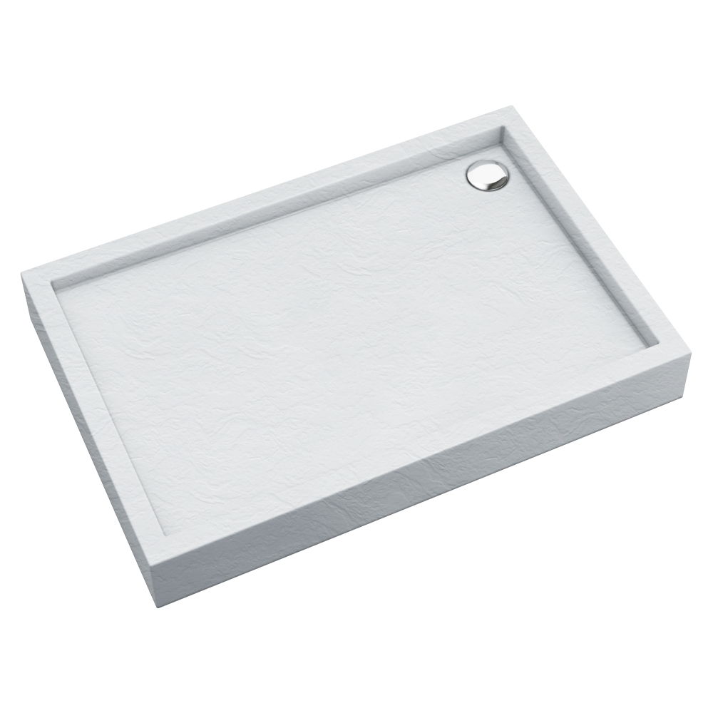 Schedpol Medium White Stone rechthoekige douchebak 120x80 cm wit 3.4738/B/ST