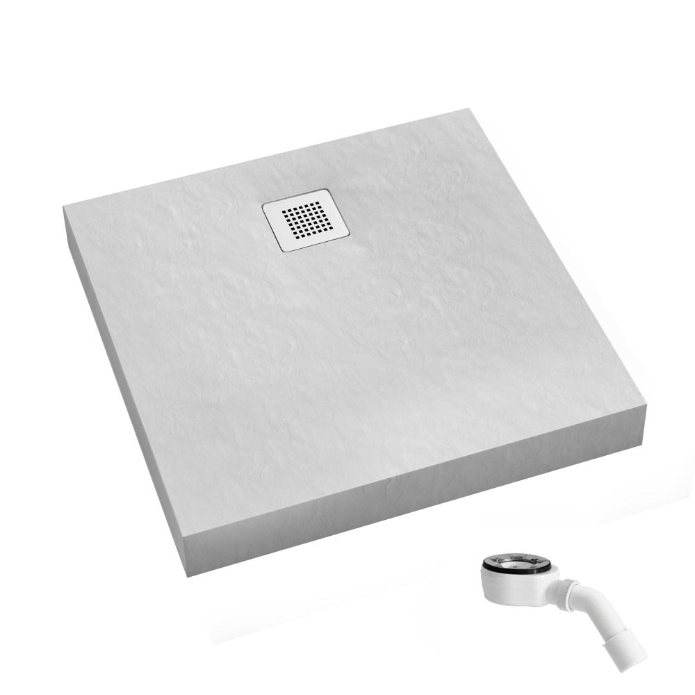Schedpol New Horizons White Stone vierkante douchebak 90x90 cm wit 3.3401/B/ST-M2