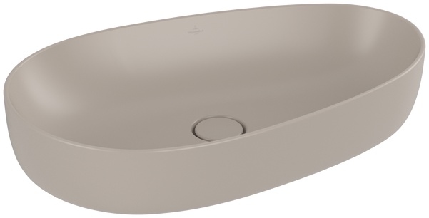 Villeroy & Boch Antao wastafel 65x40 cm ovaal opbouw brons/beige mat 4A7465AM