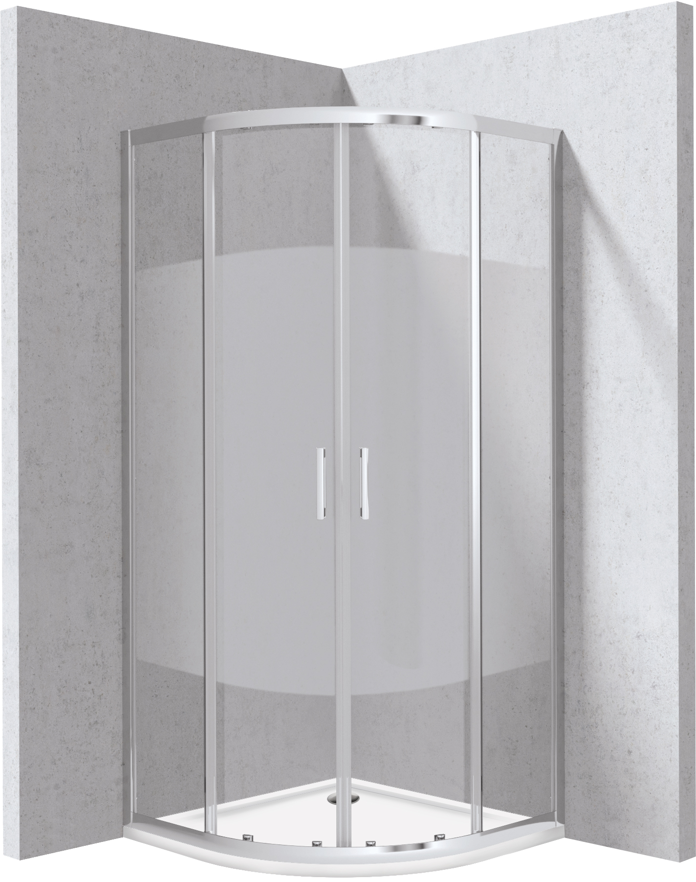Deante Funkia Evo cabine met douchebak 90x90 cm halfrond chroom glans/glas met patroon KYPP0E99P