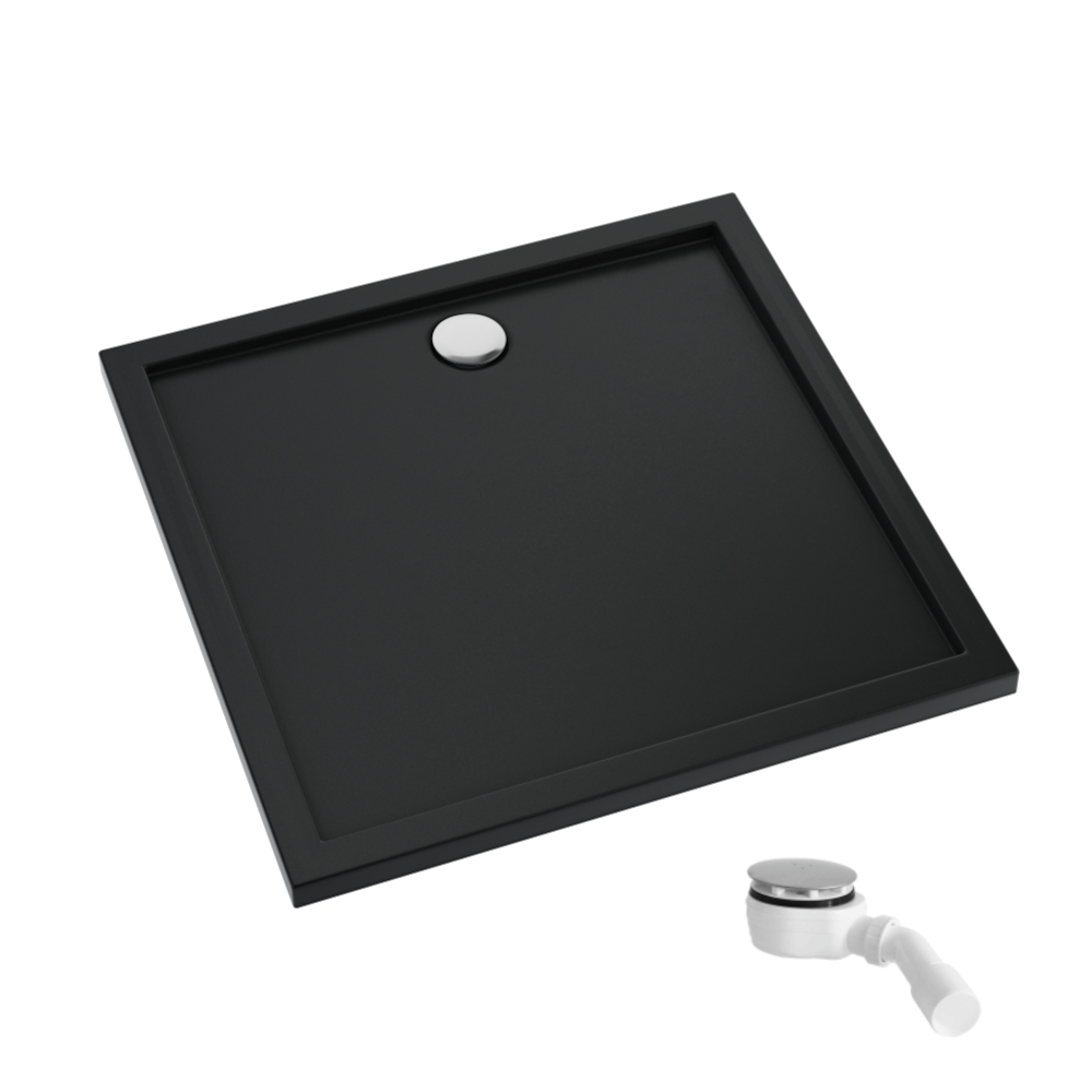 Schedpol Caspar New Black Mat vierkante douchebak 80x80 cm zwart 3.2330/C/MG