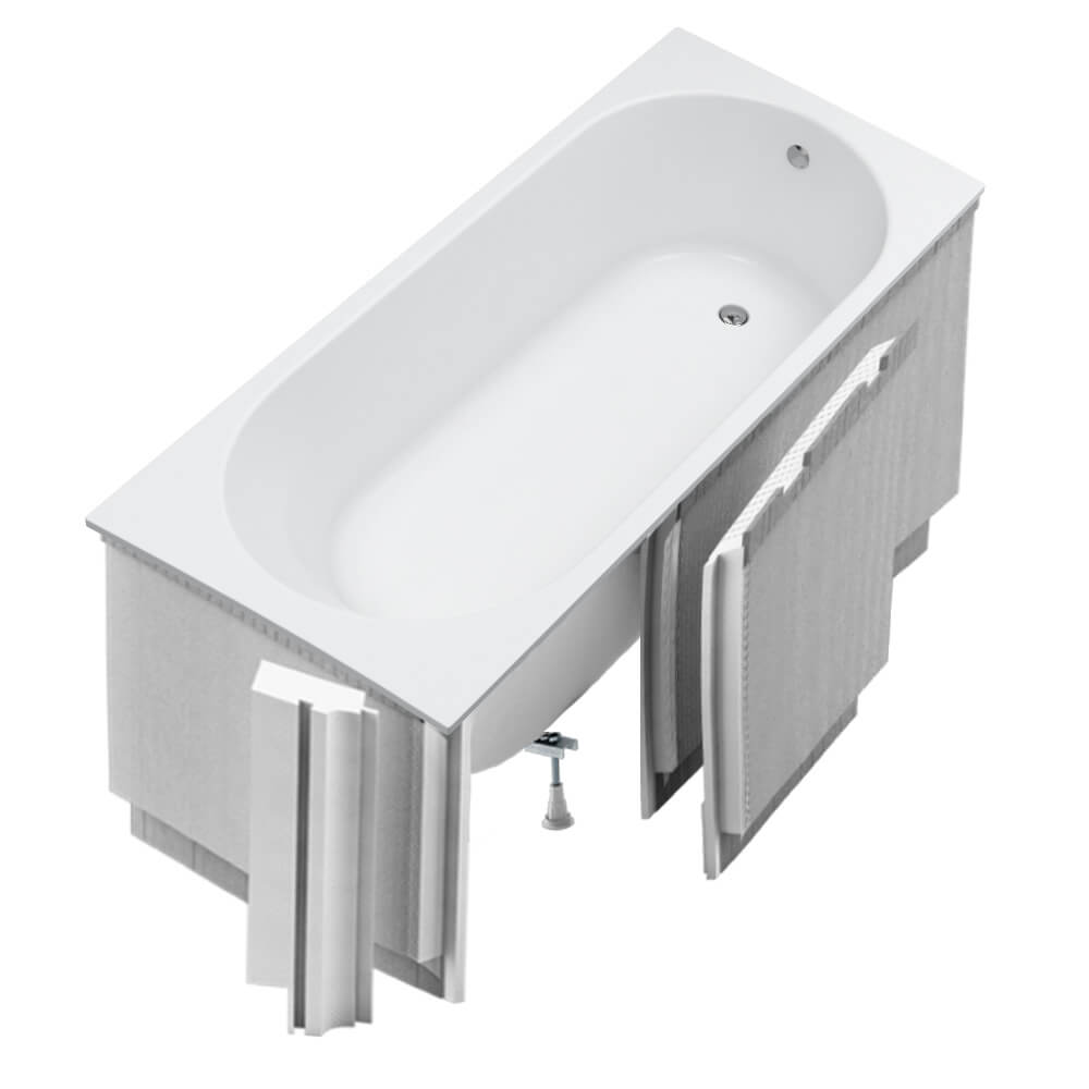 Schedpol Tara SET bad met behuizing 160x70 cm wit 3.582/OULED/S