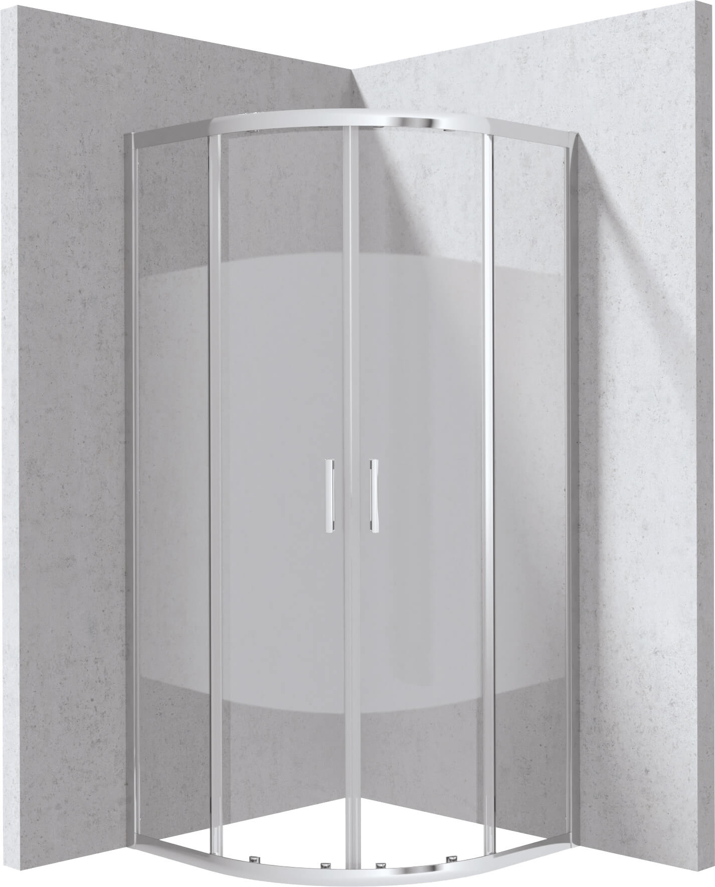 Deante Funkia Evo douchecabine 90x90 cm halfrond chroom glans/glas met patroon KYP0E99P