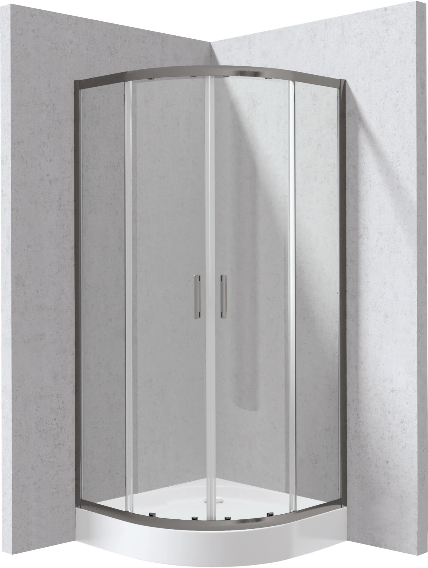 Deante Funkia Evo cabine met douchebak 80x80 cm halfrond grafiet mat/helder glas KYPZD088P