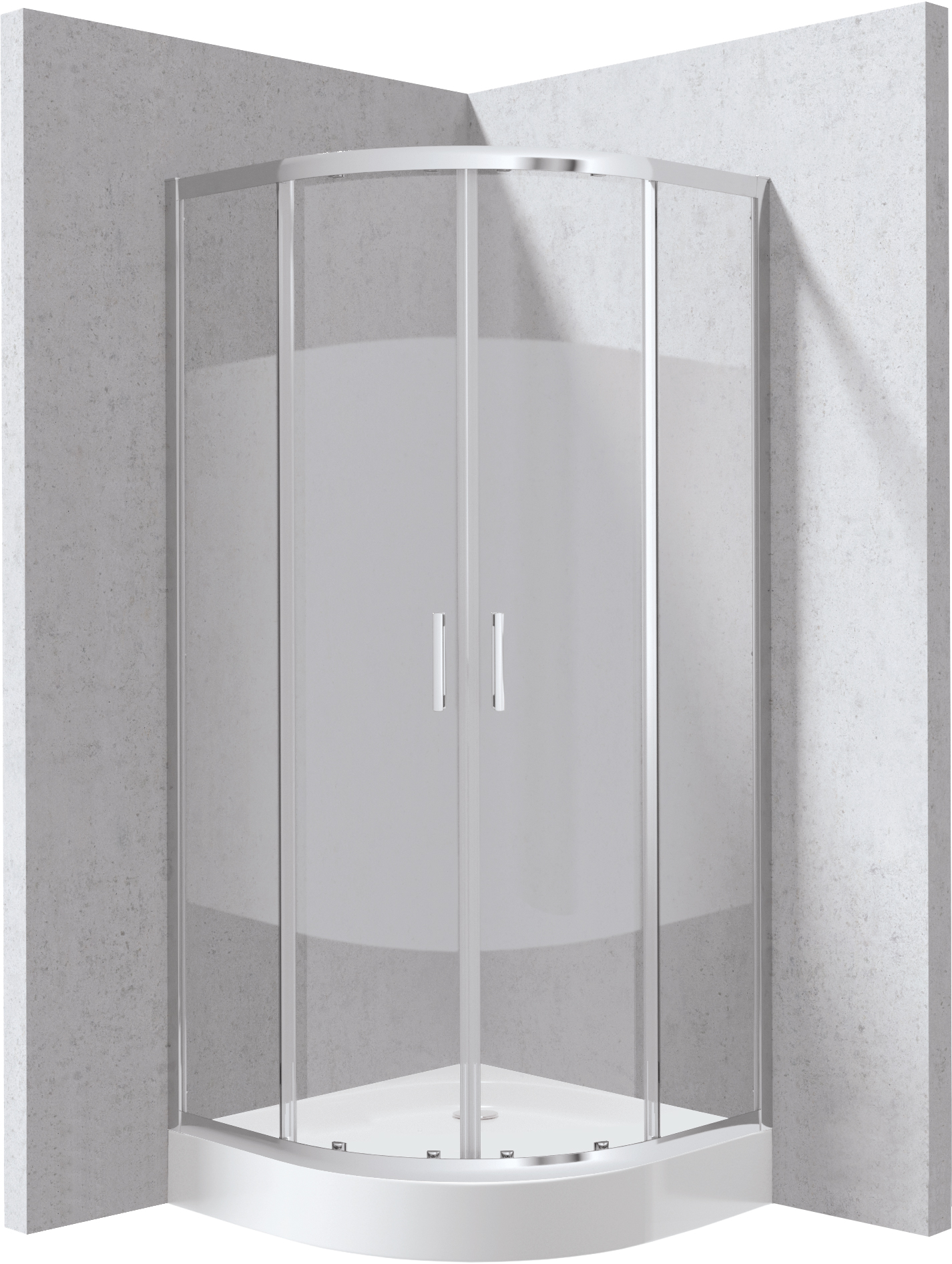 Deante Funkia Evo cabine met douchebak 80x80 cm halfrond chroom glans/glas met patroon KYPZ0E88P