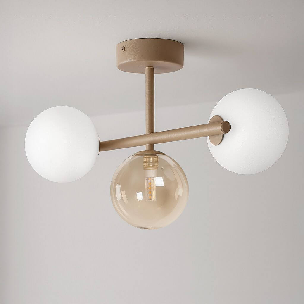 Kaja Lemo plafondlamp 3x3 W wit-beige K-5845
