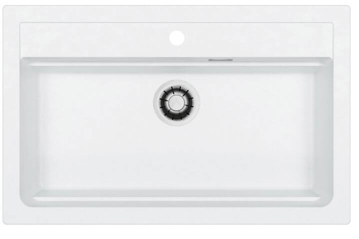 Alveus Atrox spoelbak van graniet 79x50 cm wit 1149208