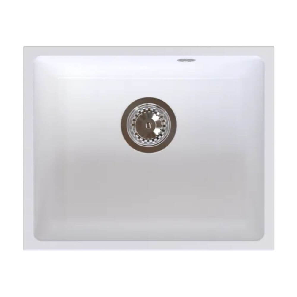 Ferro Stampo spoelbak van graniet 46x38 cm wit DRGS1-U/38/46WH