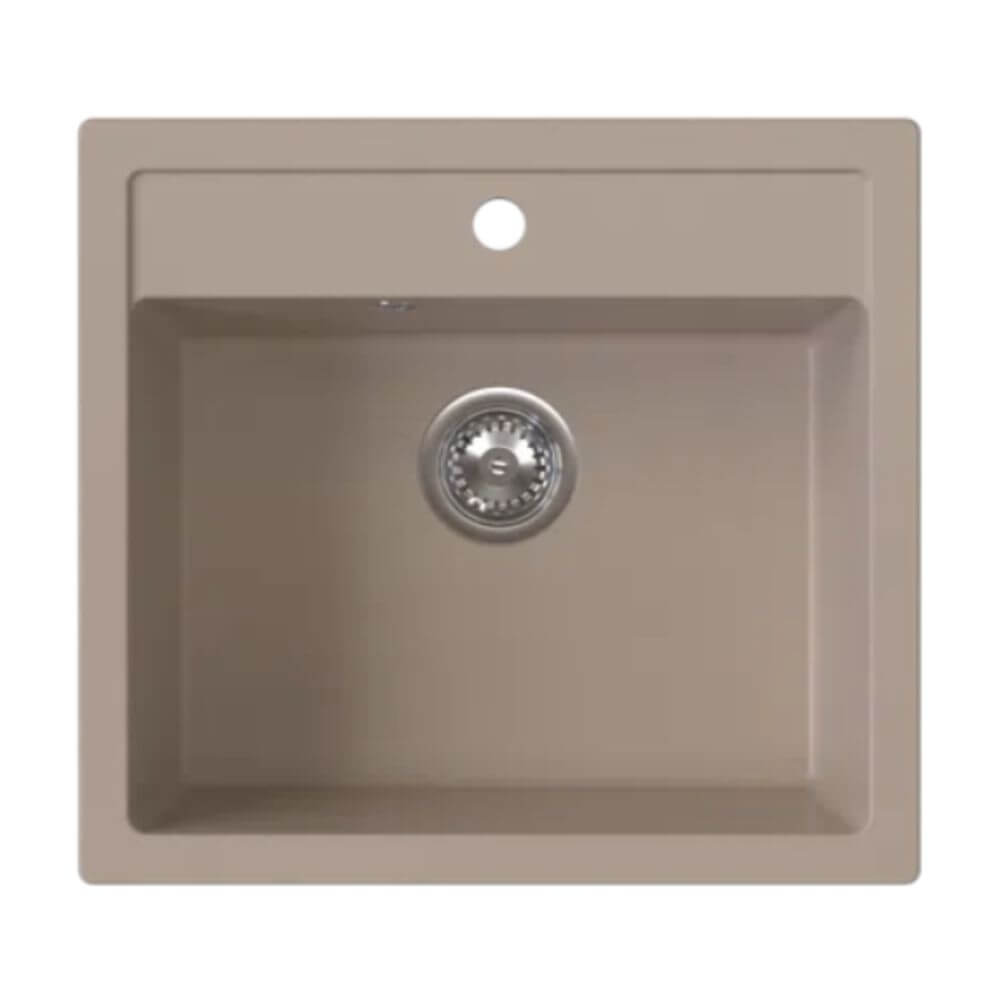 Ferro Stampo spoelbak van graniet 56x51 cm beige DRGS1/51/56SA