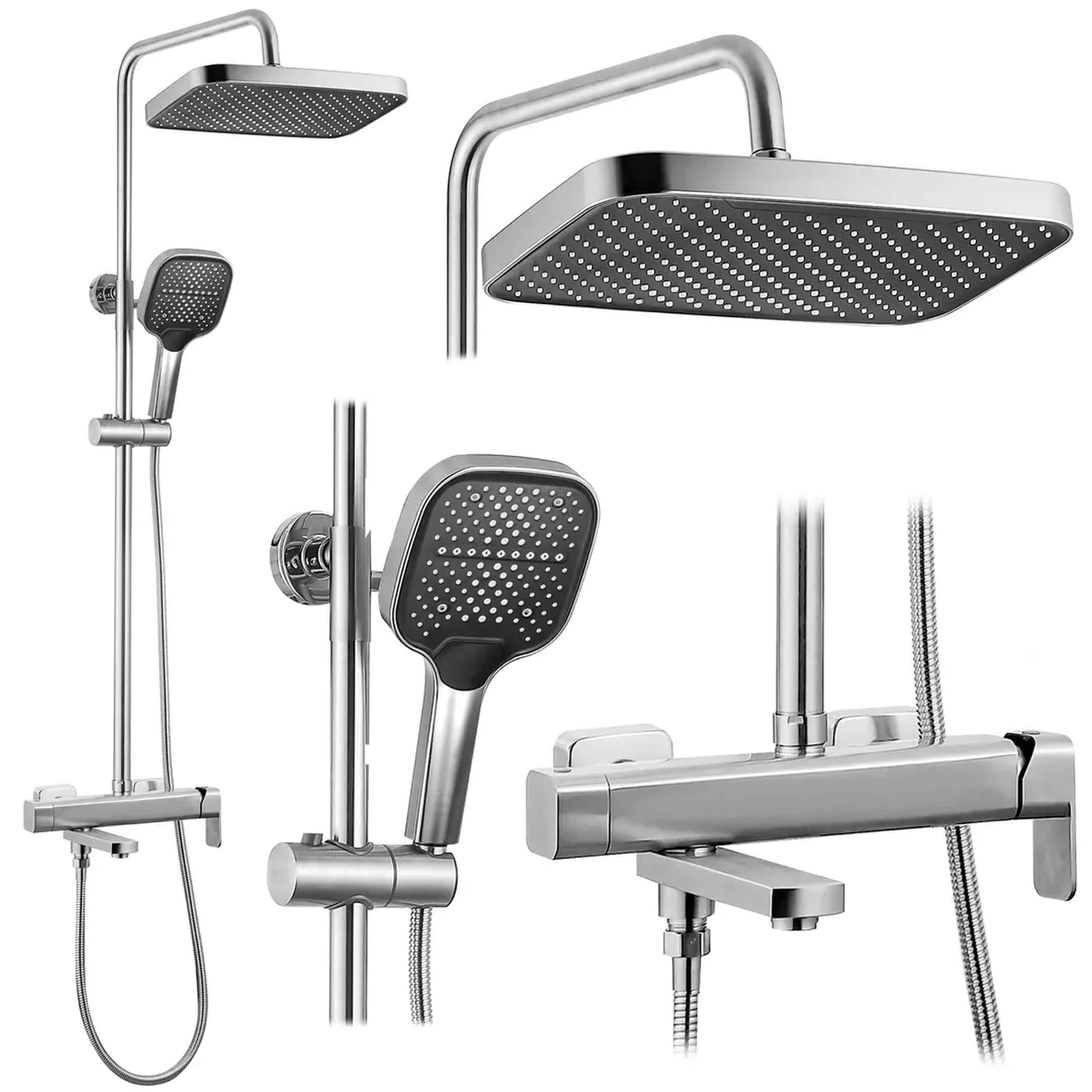 Rea Arlo doucheset wand met regendouche staal REA-P7340