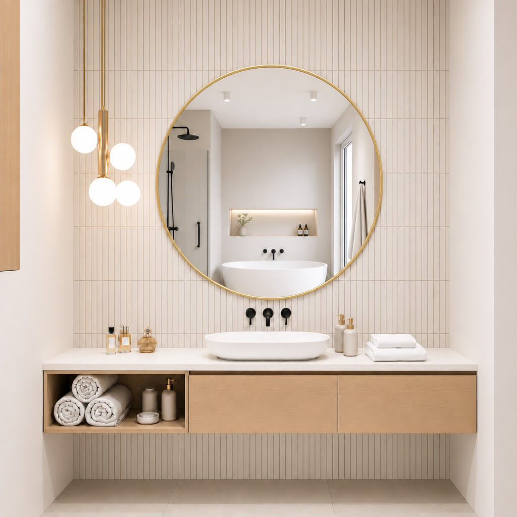 Baltica Design Aluma spiegel 120x120 cm rond gouden 5904107933429