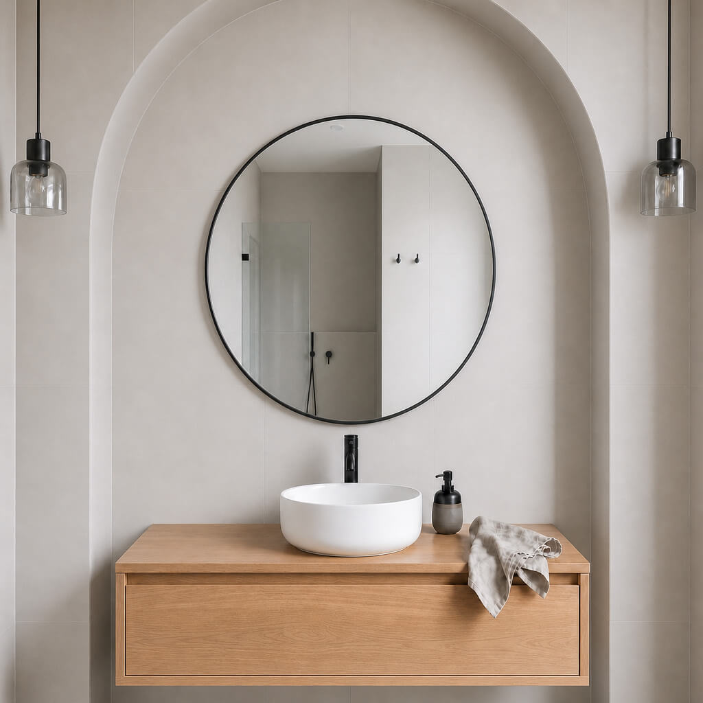 Baltica Design Aluma spiegel 90x90 cm rond zwart 5904107933375