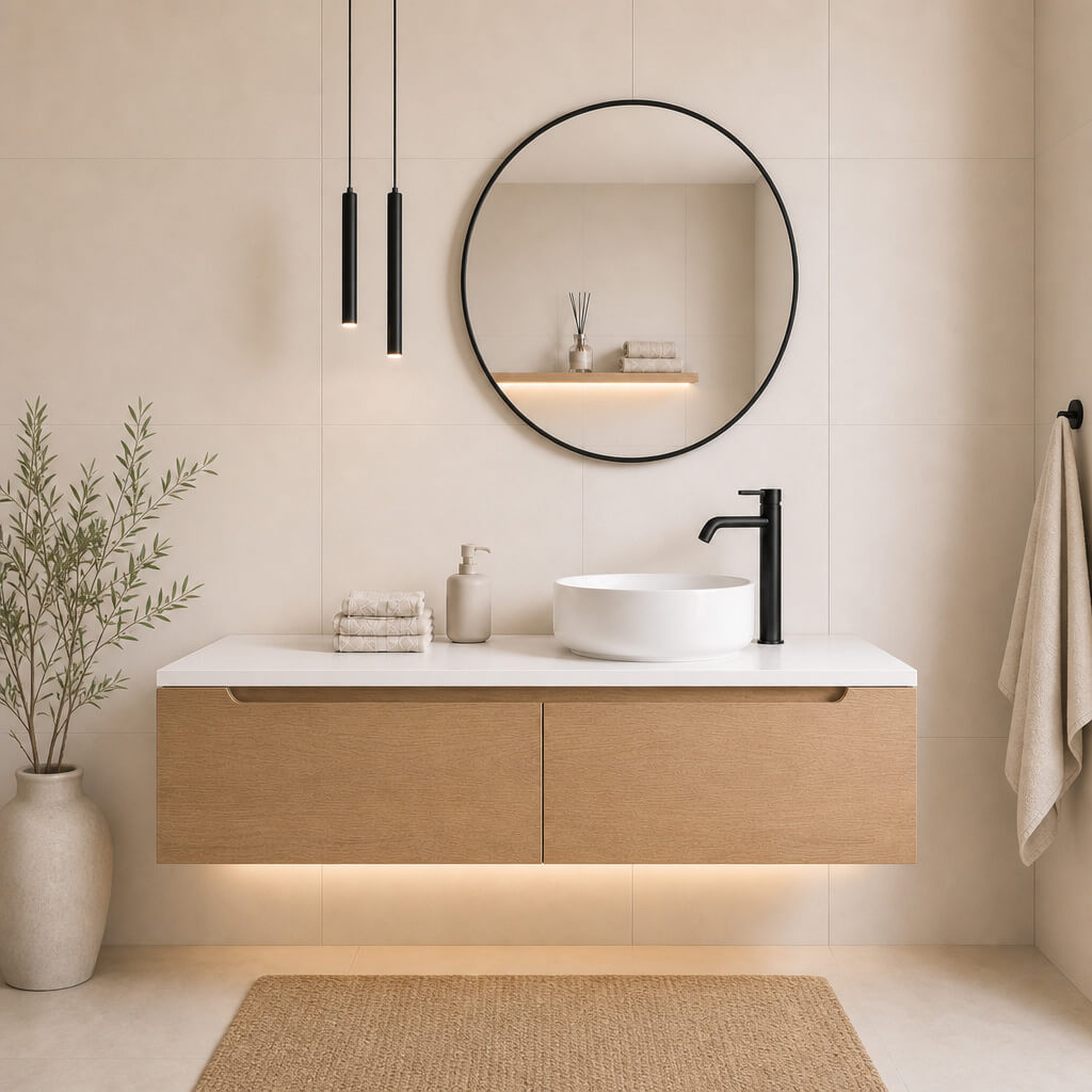 Baltica Design Aluma spiegel 70x70 cm rond zwart 5904107933337