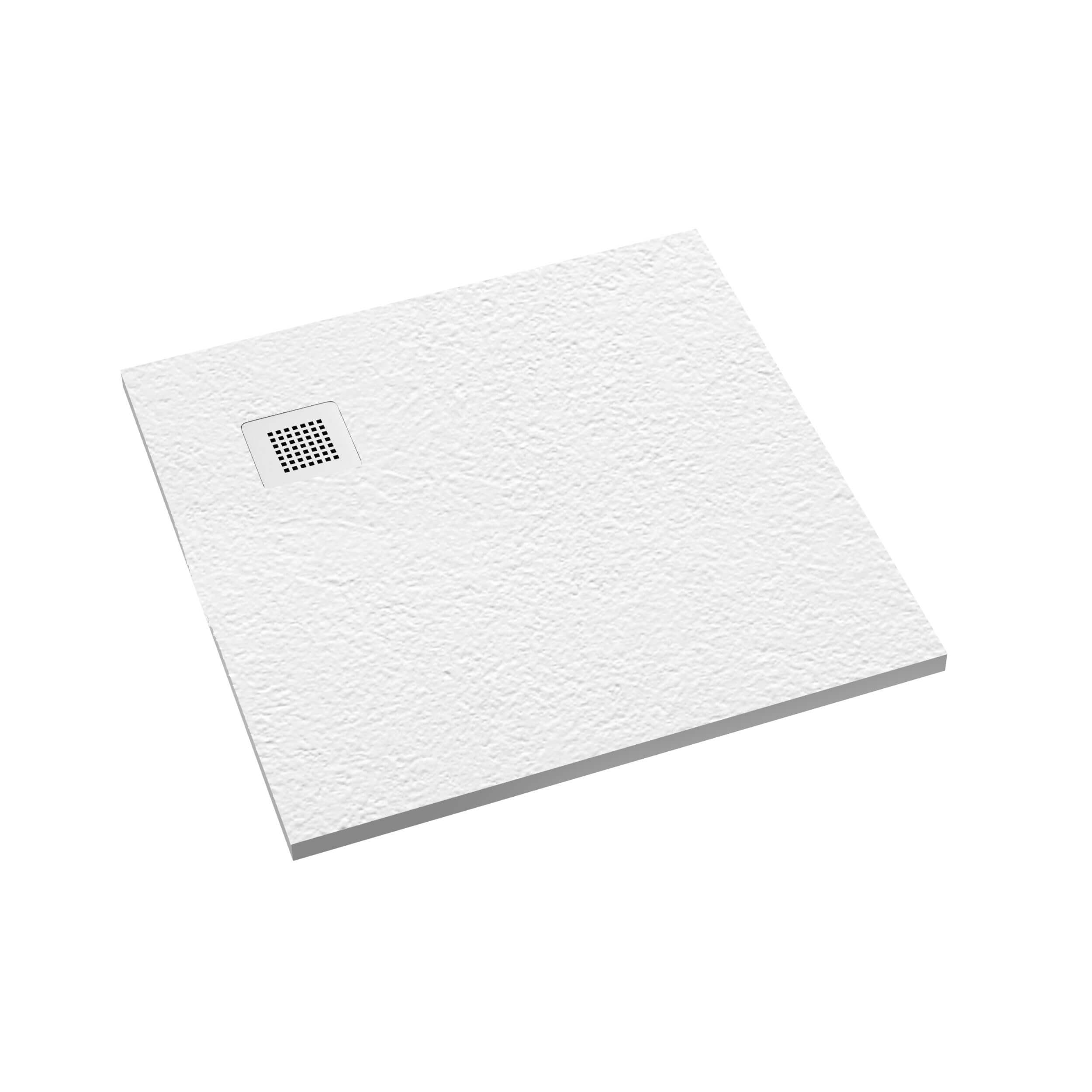 Schedpol Kalait Grooved White Stone vierkante douchebak 80x80 cm wit 3.3100/B/GR-M2
