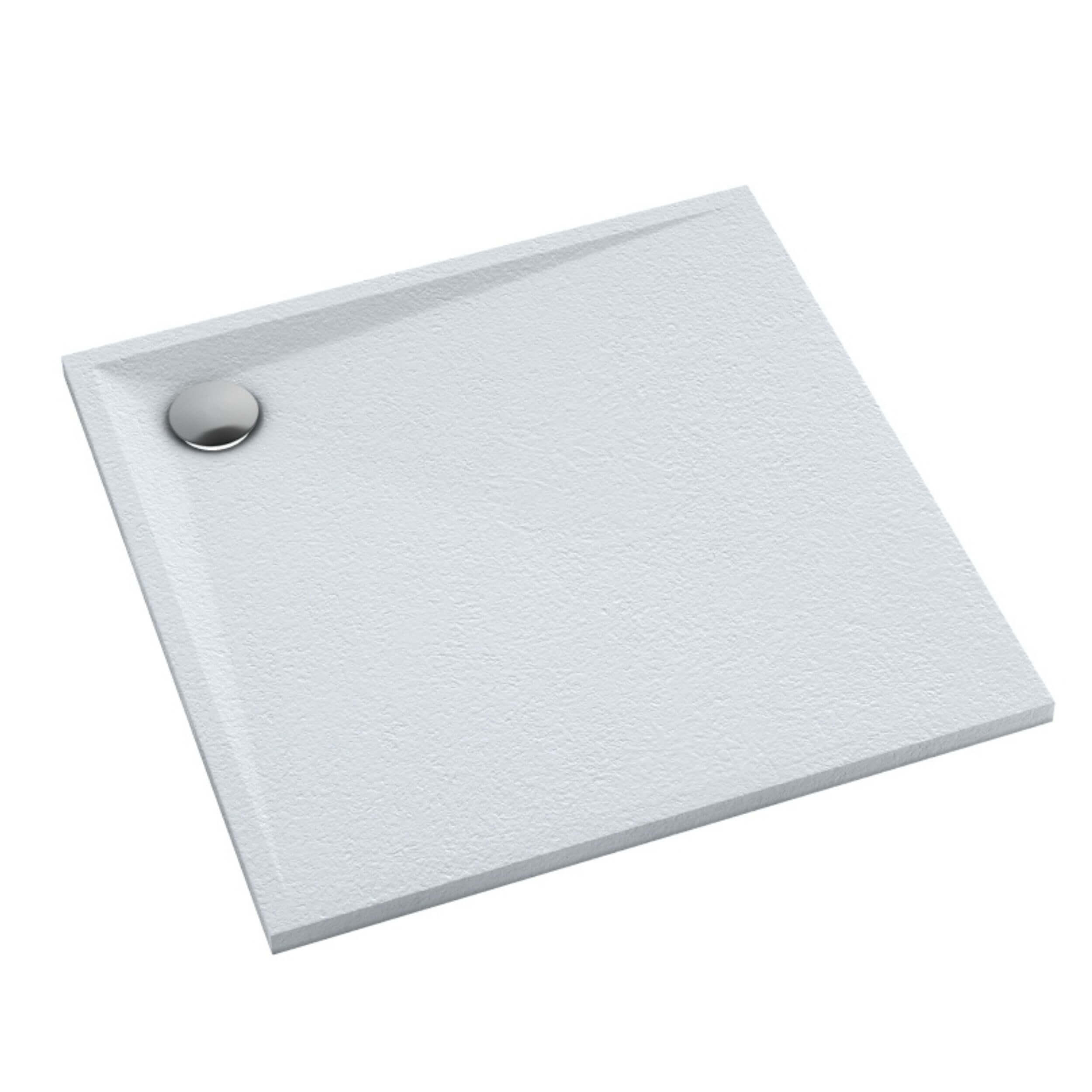 Schedpol Etrusco Grooved White Stone vierkante douchebak 90x90 cm wit 3.461/B/GR