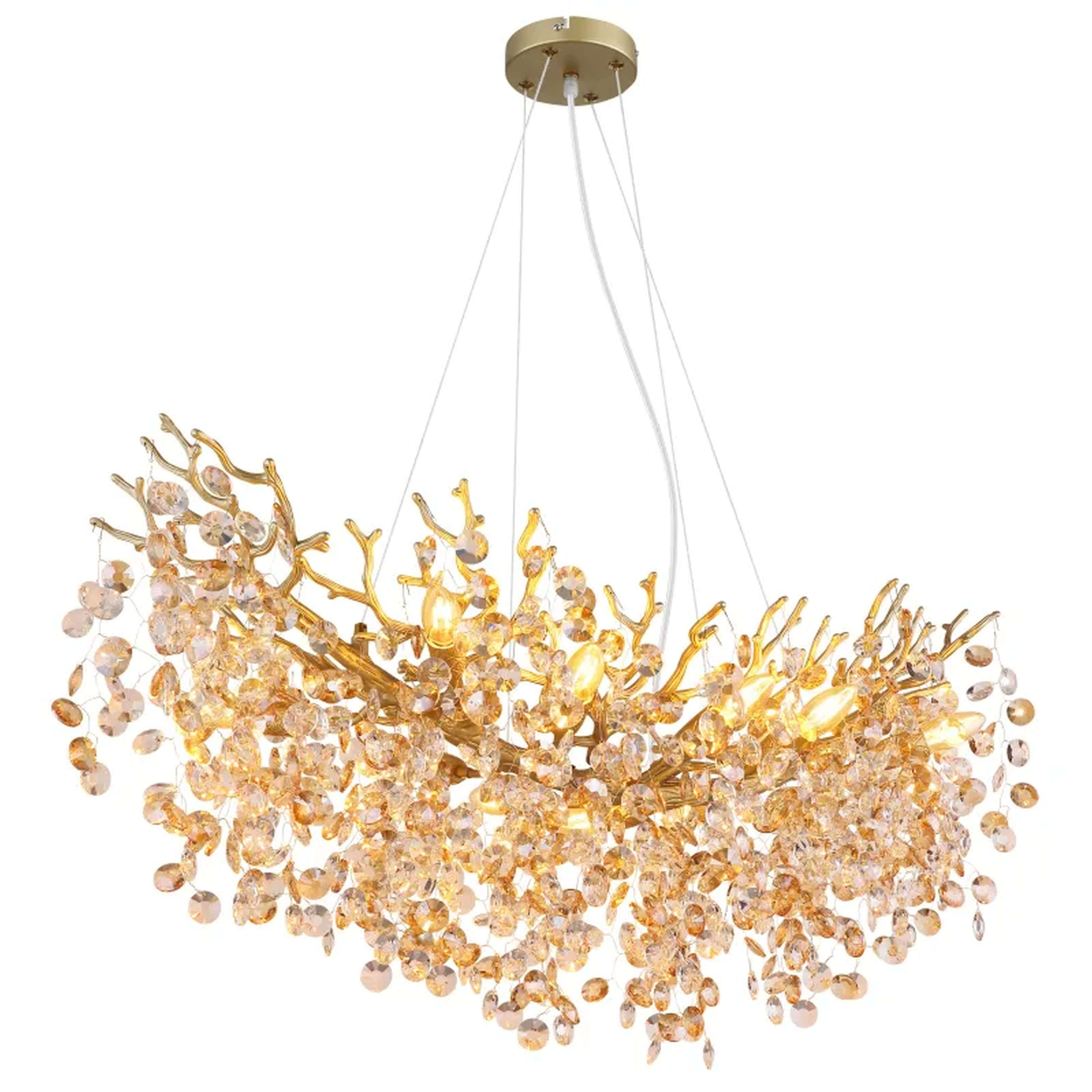 Globo Lighting Queena hanglamp x40 W gouden-amber 64138H3G
