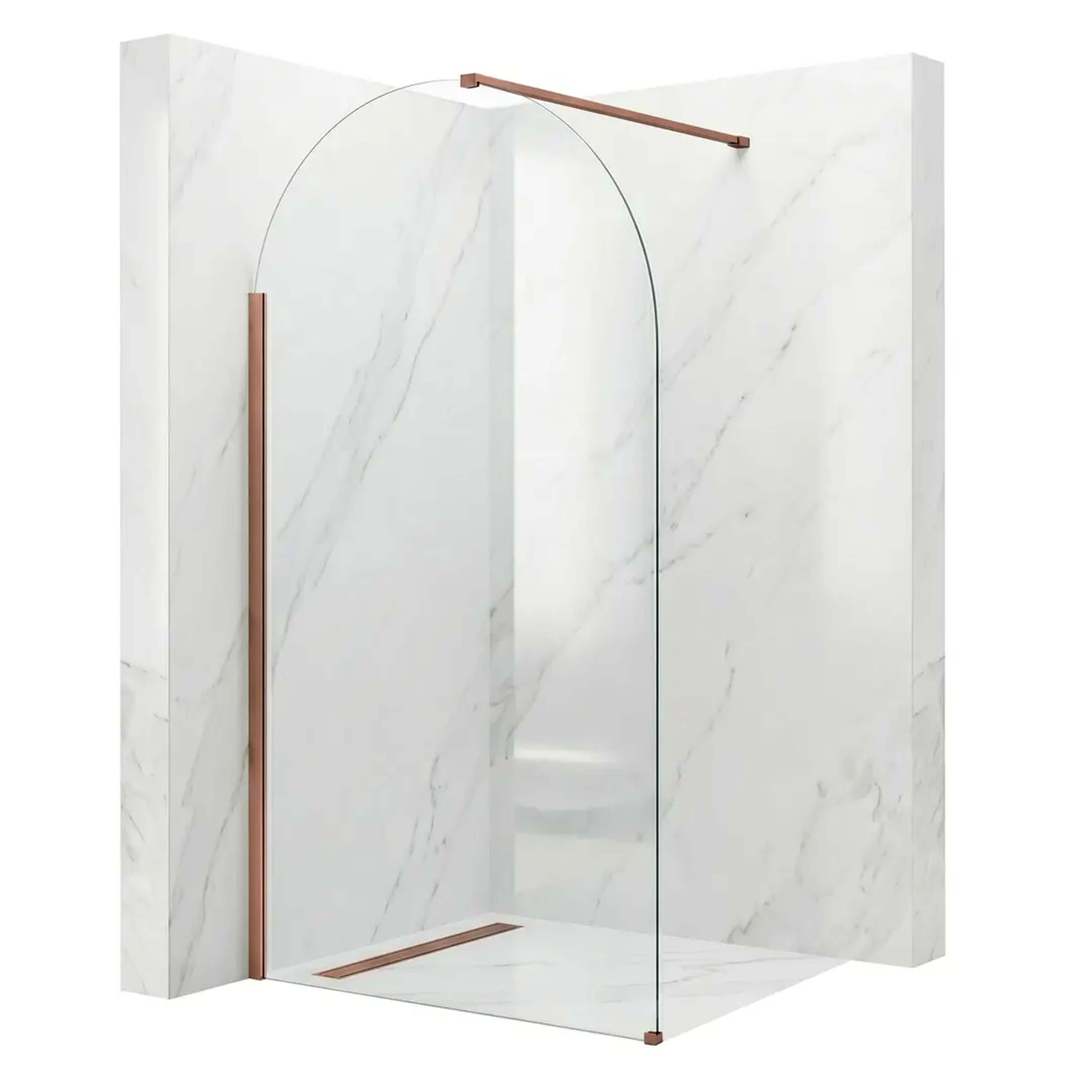Rea Heaven inloopdouchewand 100 cm koper geborsteld/helder glas REA-K6687