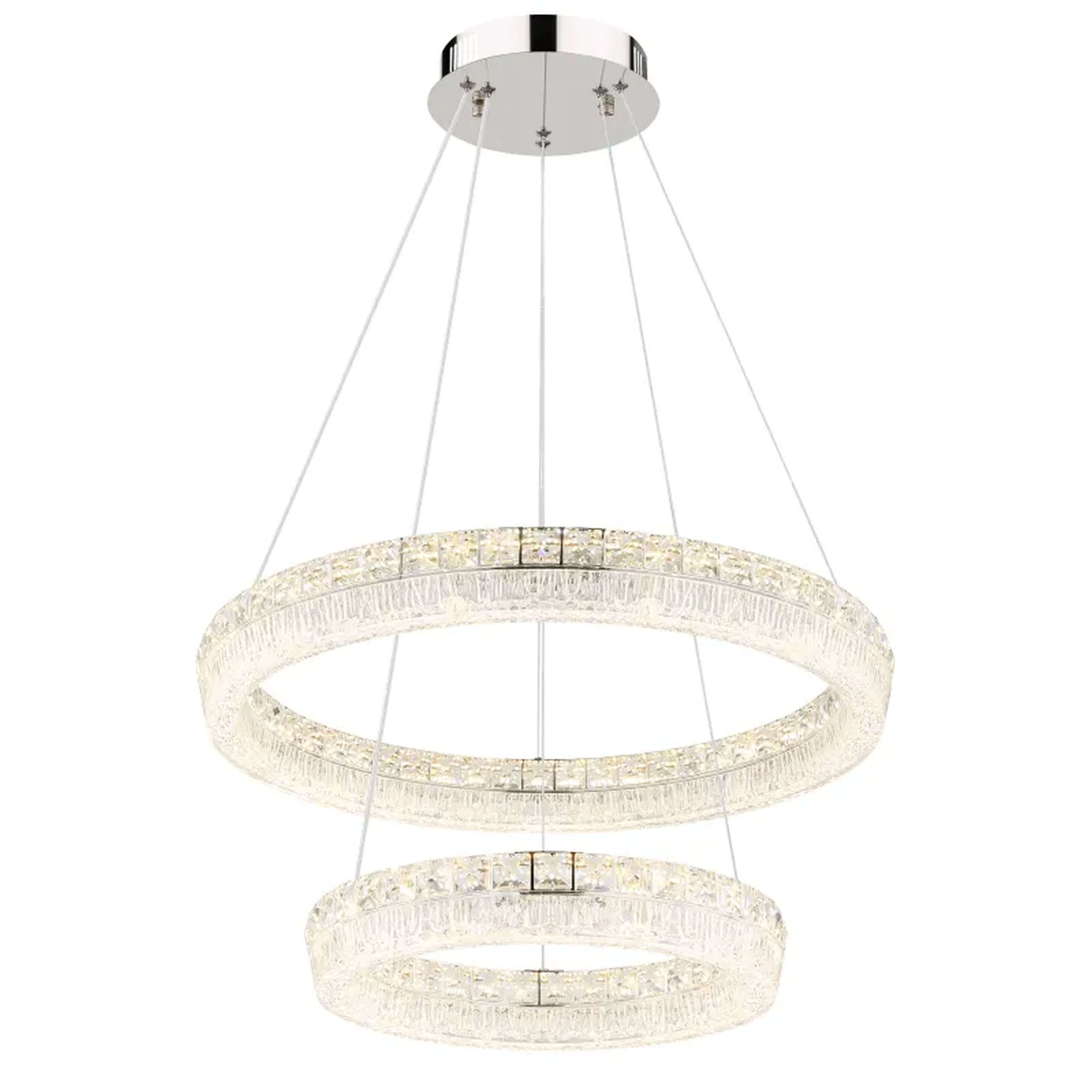 Globo Lighting Laurel slimme hanglamp 2x60 W chroom-doorzichtig 67387-60