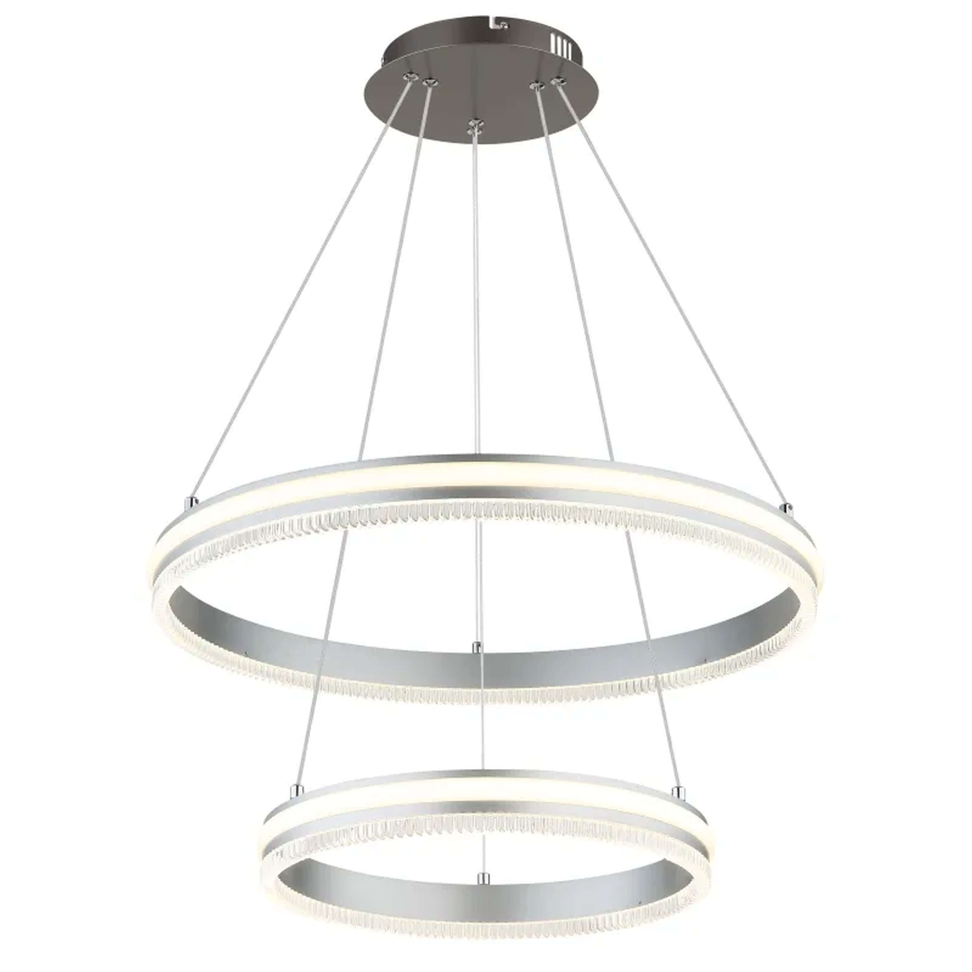 Globo Lighting Francine hanglamp 2x60 W grijs/askleur-zilveren 67377-60H