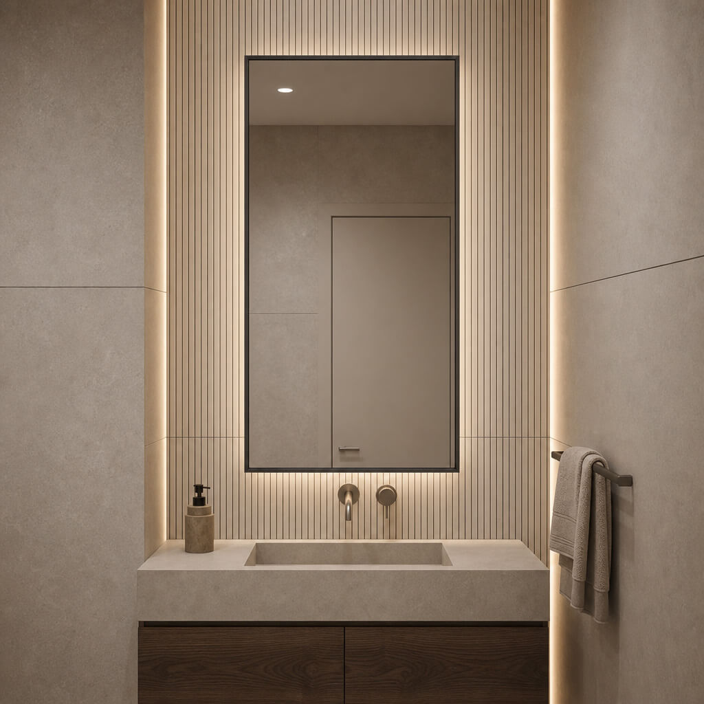 Baltica Design Aluma spiegel 60x80 cm rechthoekig met verlichting zwart 5904107934242