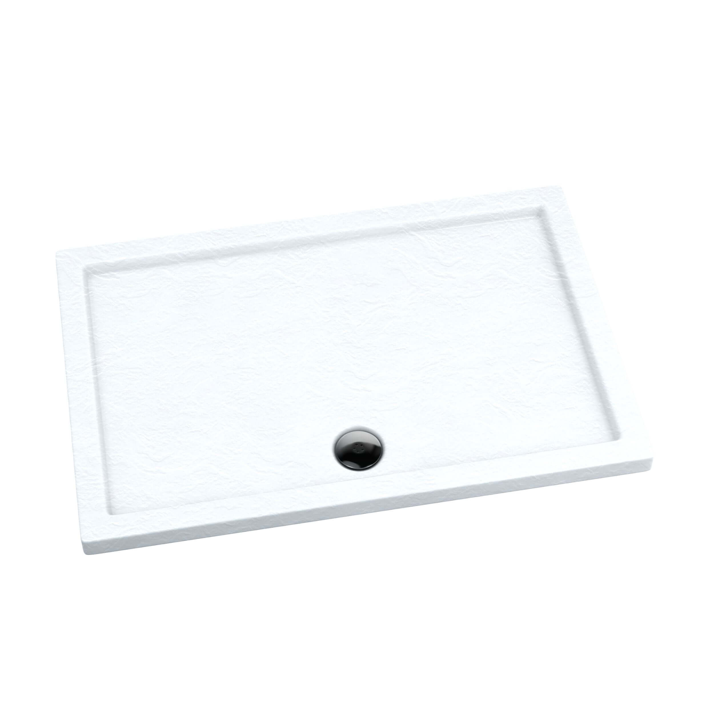 Schedpol Caspar White Stone rechthoekige douchebak 100x70 cm wit 3.2248/B/ST