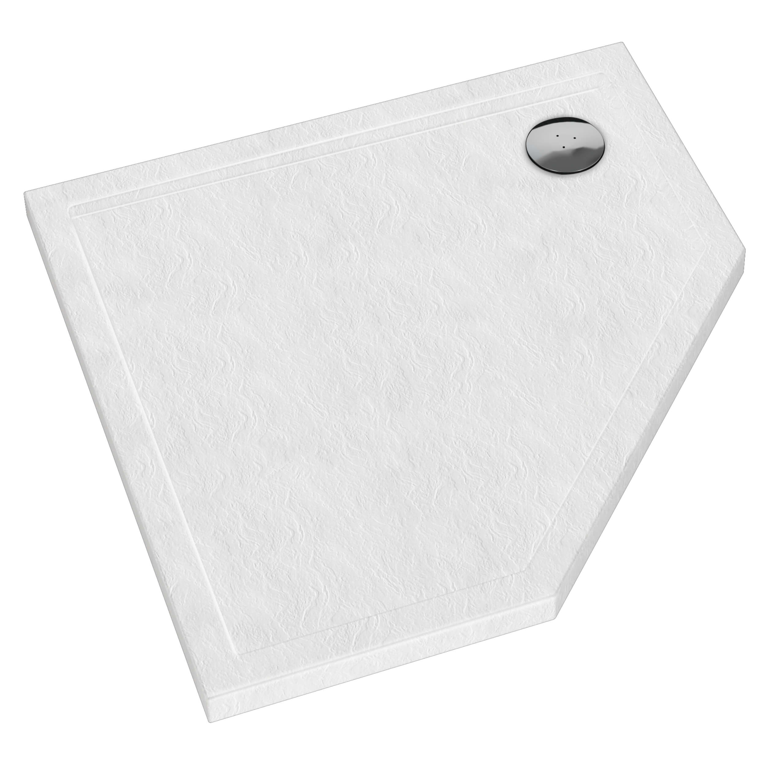 Schedpol Caspar New White Stone vijfhoekige douchebak 90x90 cm wit 3.2398/B/ST