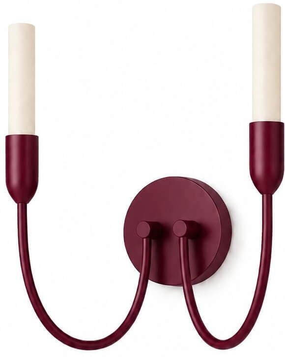 Argon Augustine wandlamp 2x6 W wit-bourgondisch rood 7304
