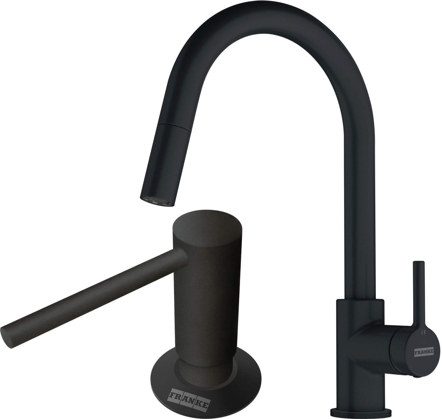 Set keukenkraan Franke Lina 115.0626.053, vloeistofdispenser Franke Comfort 112.0753.277