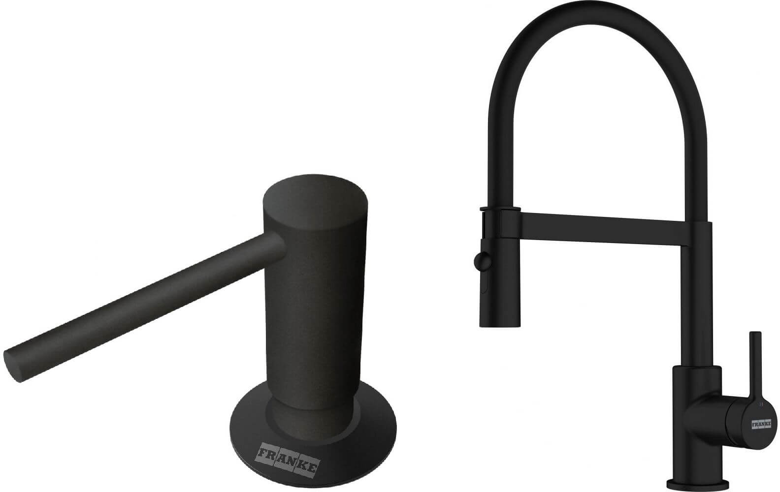 Set keukenkraan Franke Lina 115.0725.838, vloeistofdispenser Franke Comfort 112.0753.277