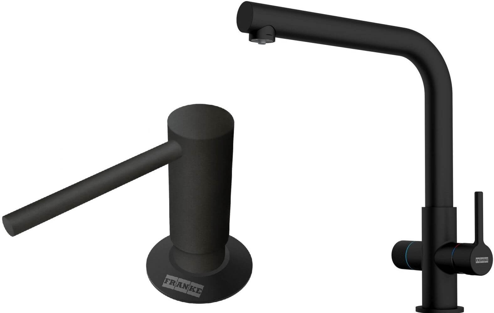 Set keukenkraan Franke Lina 120.0730.802, vloeistofdispenser Franke Comfort 112.0753.277