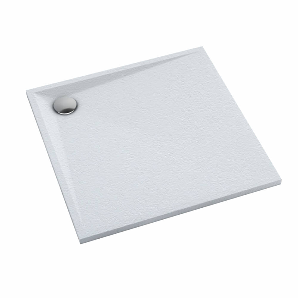 Schedline Libra Grooved White Stone vierkante douchebak 80x80 cm wit 3SP.L1K-8080/B/GR