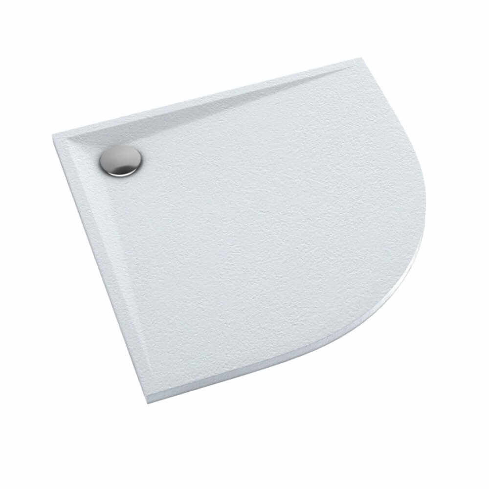 Schedline Libra Grooved White Stone halfronde douchebak 90x90 cm wit 3SP.L1O-9090/B/GR