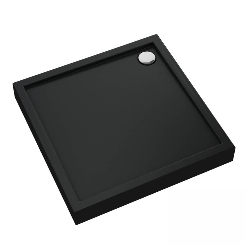Schedline Cameron Black Mat vierkante douchebak 80x80 cm zwart 3ST.C1K-8080/C/MG