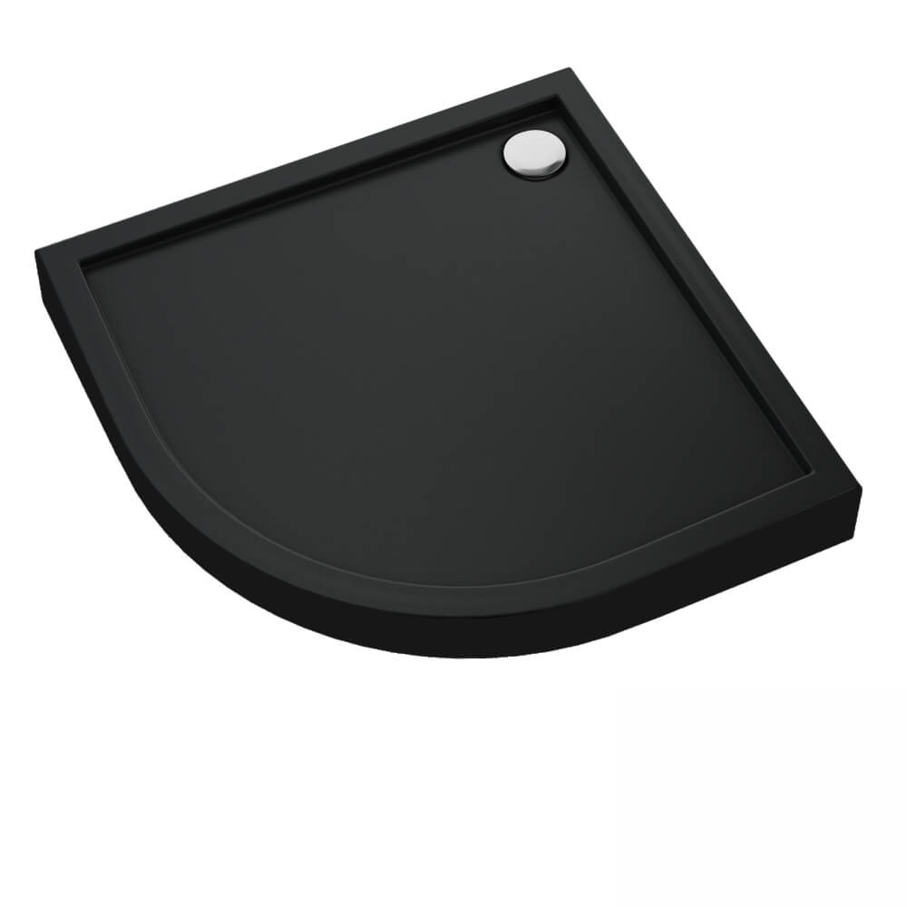 Schedline Cameron Black Mat halfronde douchebak 90x90 cm zwart 3ST.C1O-9090/C/MG