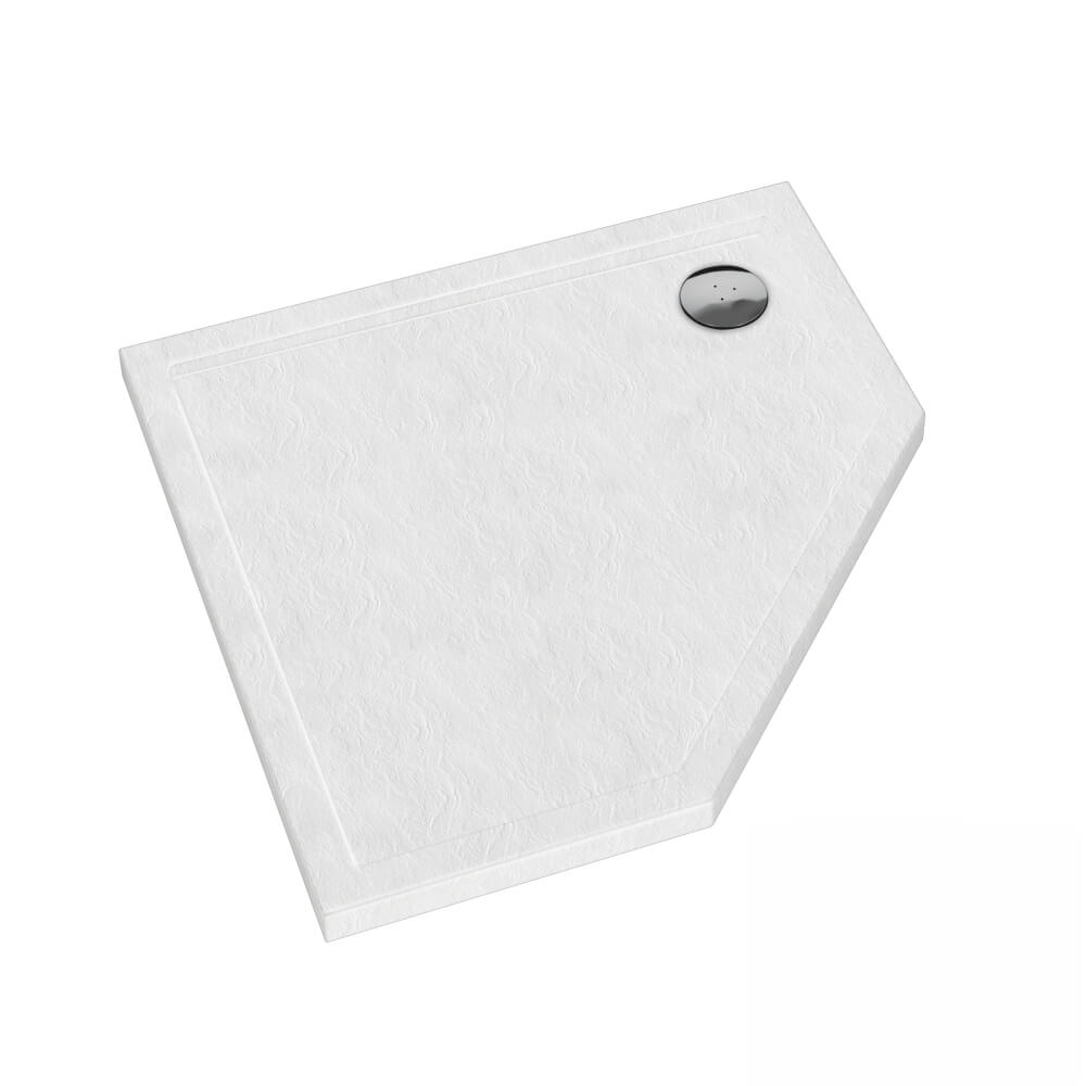Schedline Sharper White Stone vijfhoekige douchebak 80x80 cm wit 3S.S1PK-8080/B/ST