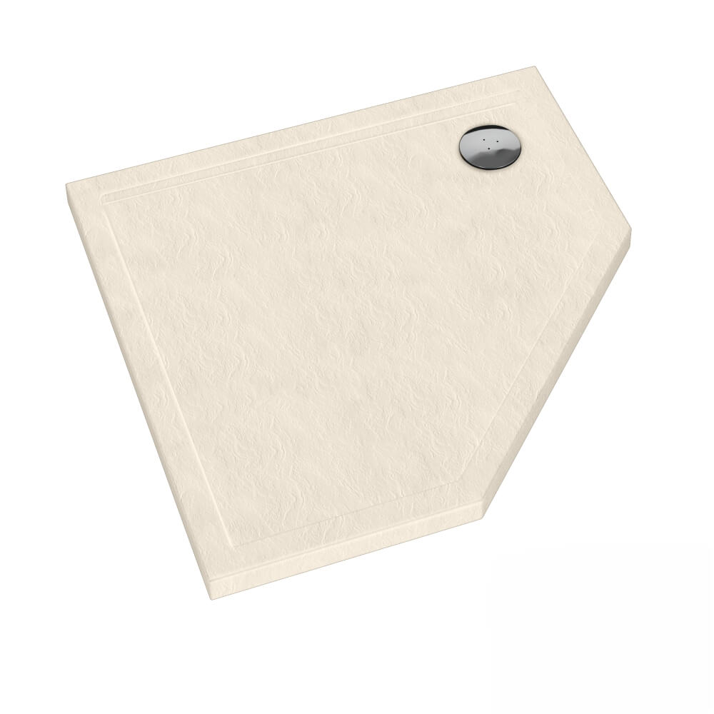 Schedline Sharper Cashmere Stone vijfhoekige douchebak 80x80 cm beige 3S.S1PK-8080/PK/ST