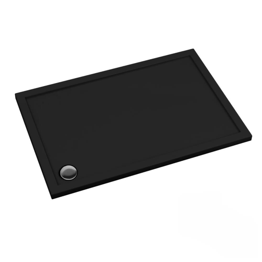 Schedline Sharper Black Mat rechthoekige douchebak 100x80 cm zwart 3S.S1P-80100/C/MG