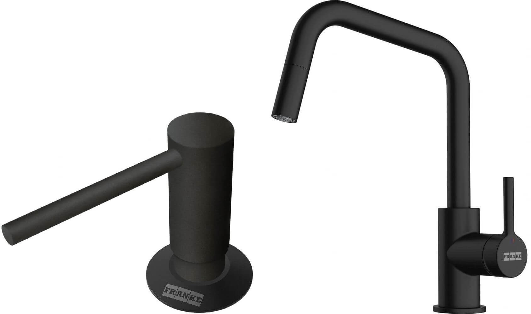 Set keukenkraan Franke Lina 115.0728.477, vloeistofdispenser Franke Comfort 112.0753.277