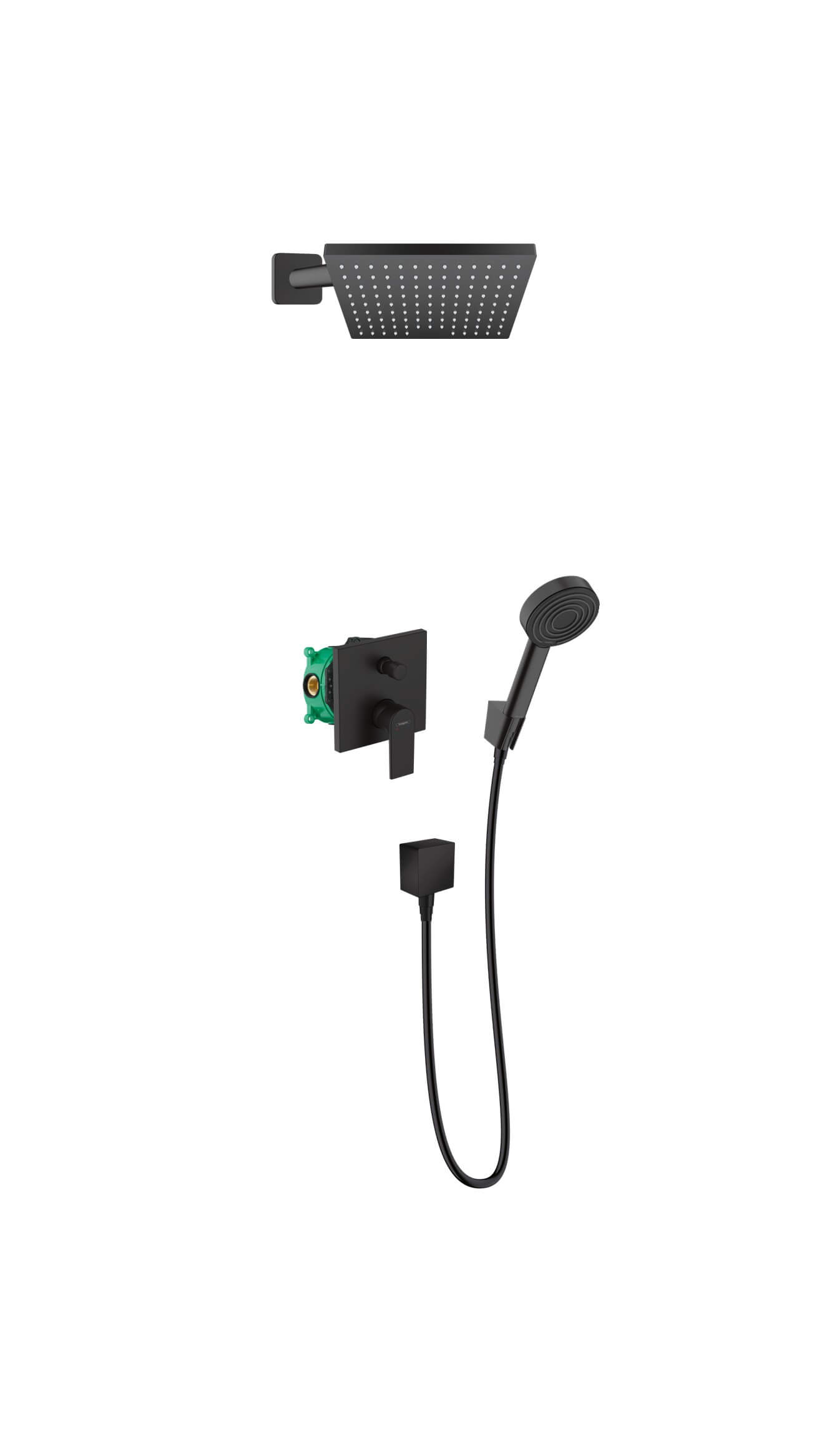 Hansgrohe Vernis Shape doucheset inbouw met regendouche zwart 88002344